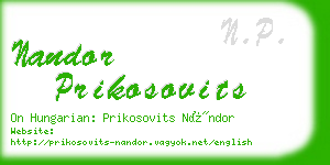 nandor prikosovits business card